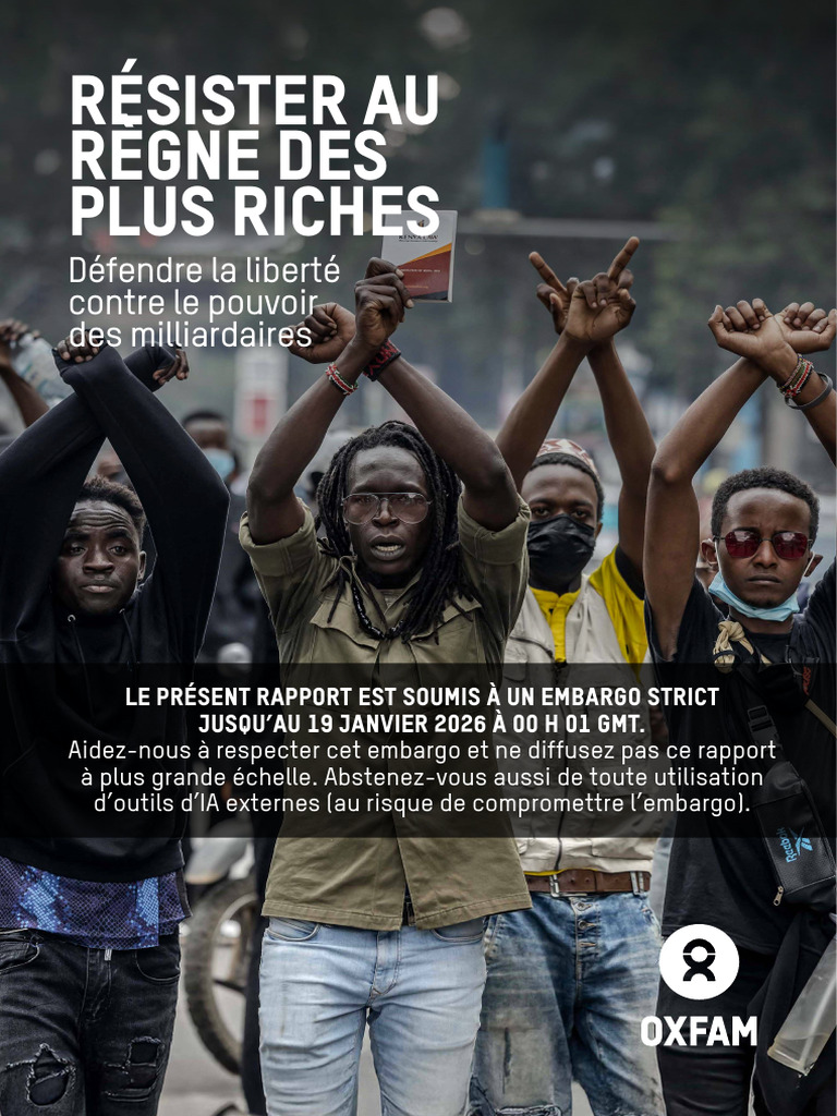 Oxfam Rapport Resister Au Regne Des Plus Riches Sous Embargo 19 Janvier ...