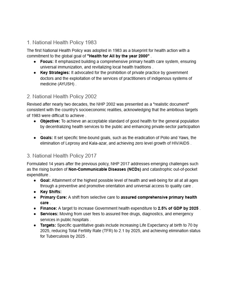 1.7 National Health Policy | PDF