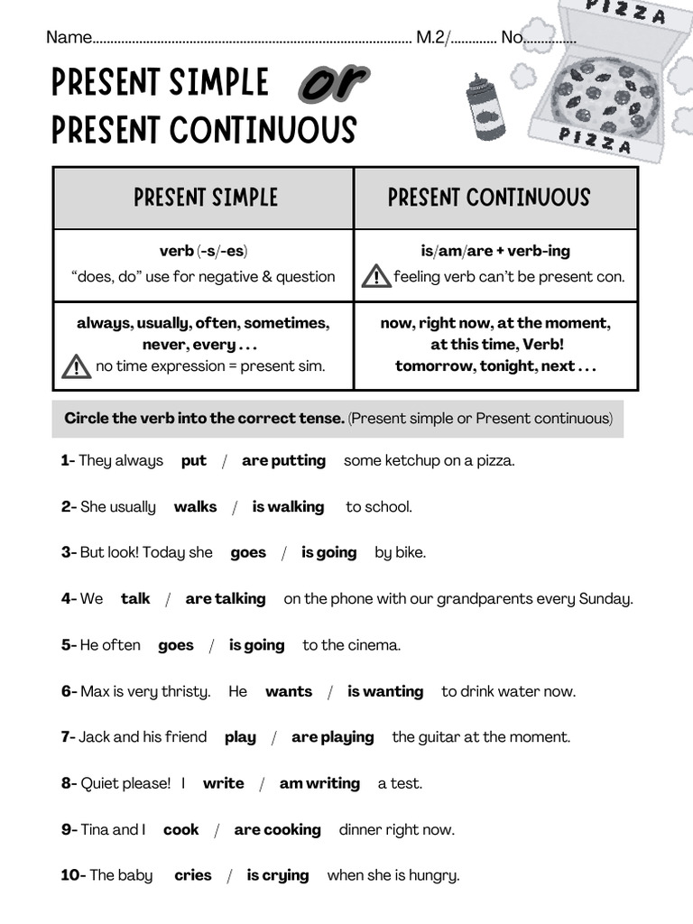 3 Present sim or con พิซซ่า | PDF