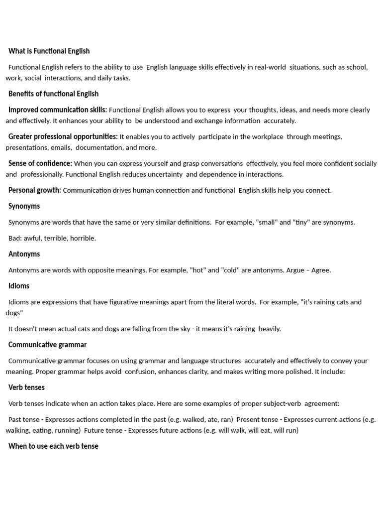 Functional English Lecture 1 - 1 | PDF | Verb | Languages
