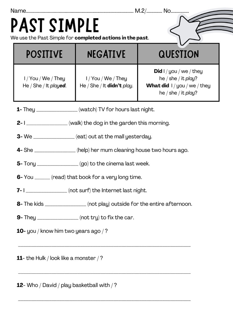 4-5 Past Verb & Past Sim ดาวและปฏิทิน | PDF | Grammar | Language Mechanics