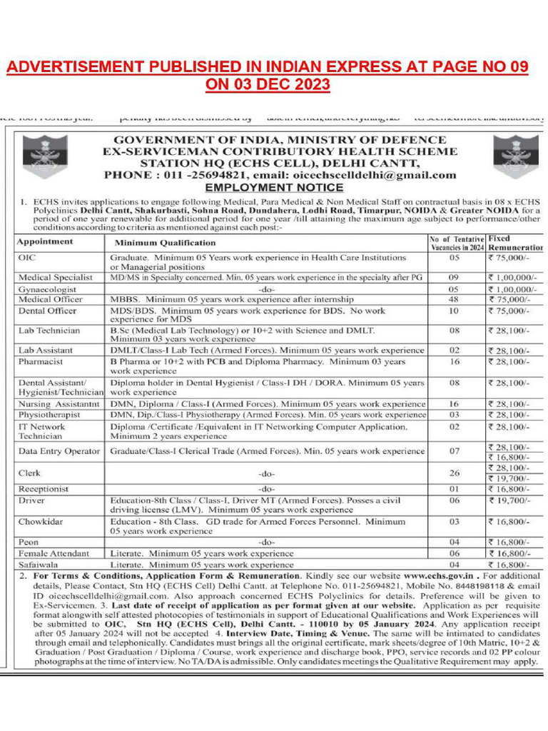 Advt Delhi I and II | PDF