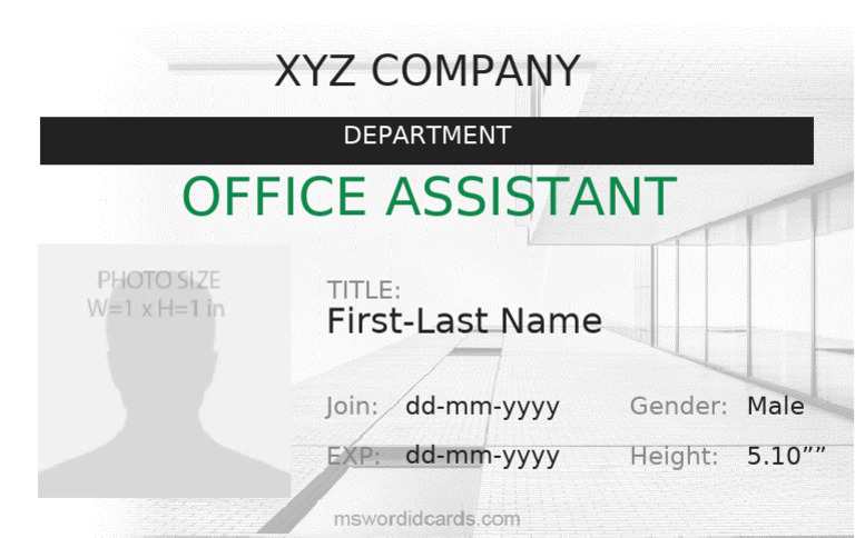Office Assistant Id Card 4 | PDF