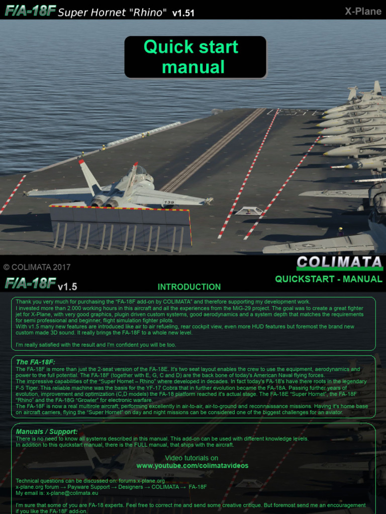 FA-18F v1.51 Q3uick Start | PDF | Aerial Refueling | Transponder ...