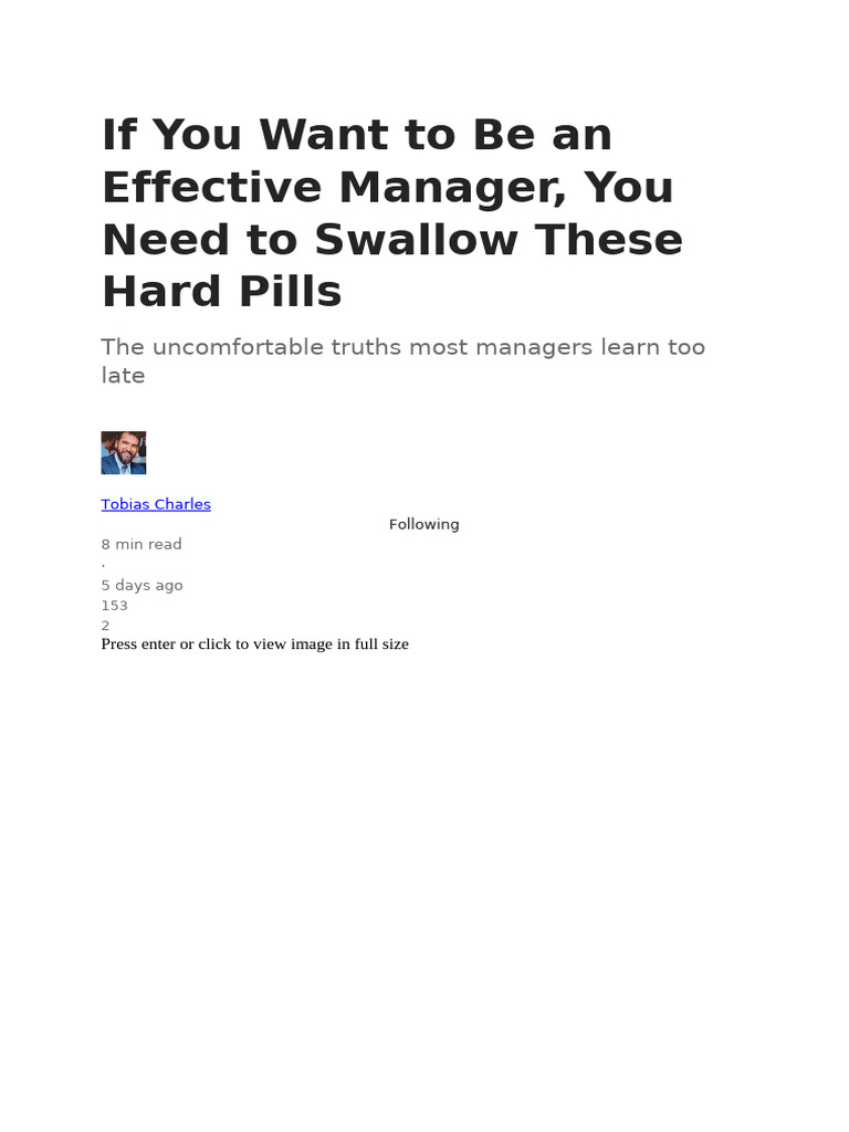 If You Want To Be An Effective Manager | PDF