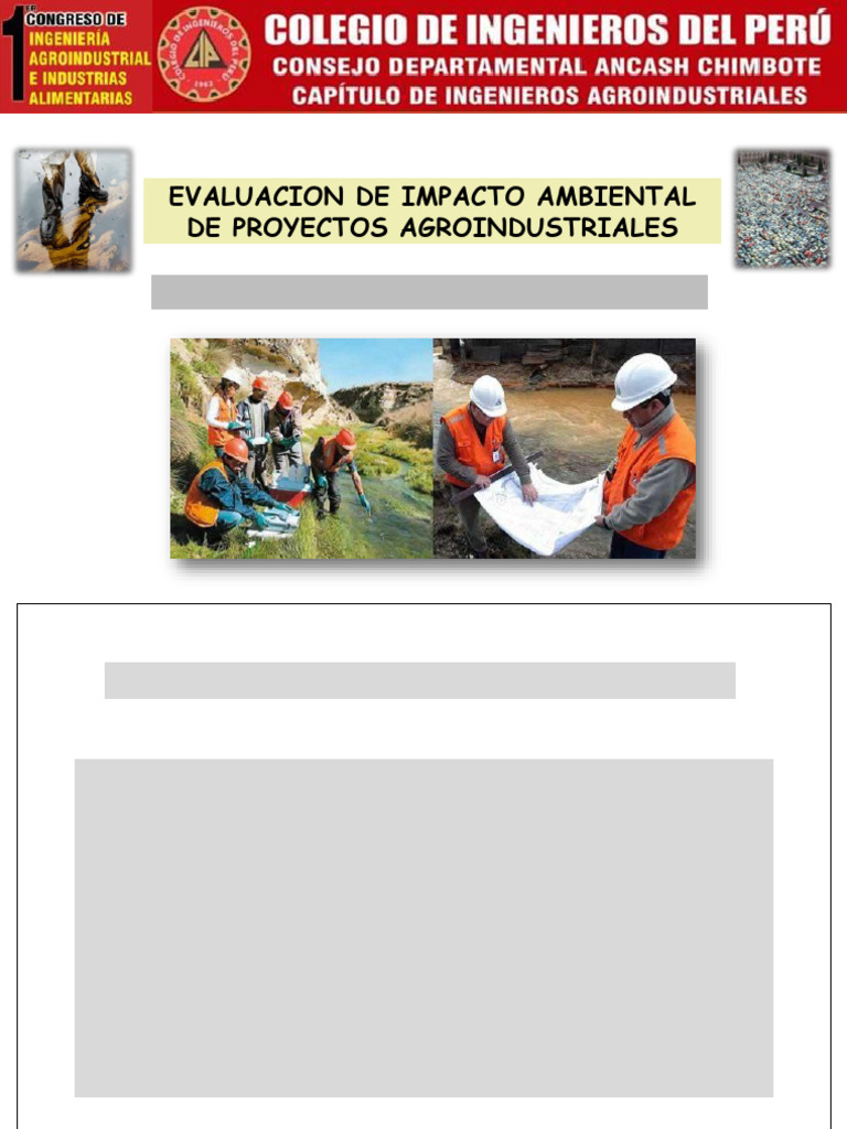 Evaluacion de Impacto Ambiental de Proyectos Agroindustriales | PDF ...