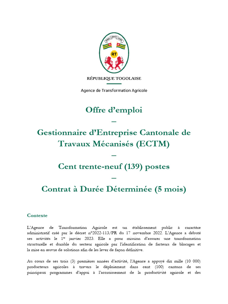 Gestionnaire ECTM - CDD | PDF | Business | Économie