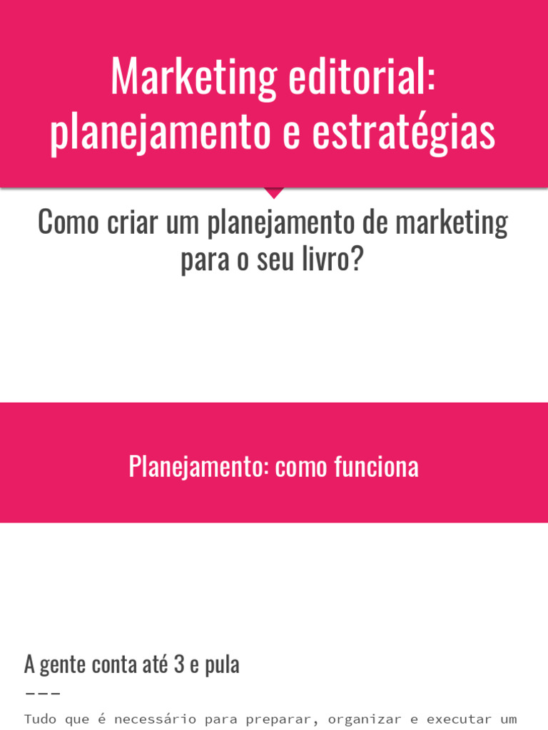 Como Criar Um Planejamento de Marketing para o Seu Livro | PDF ...