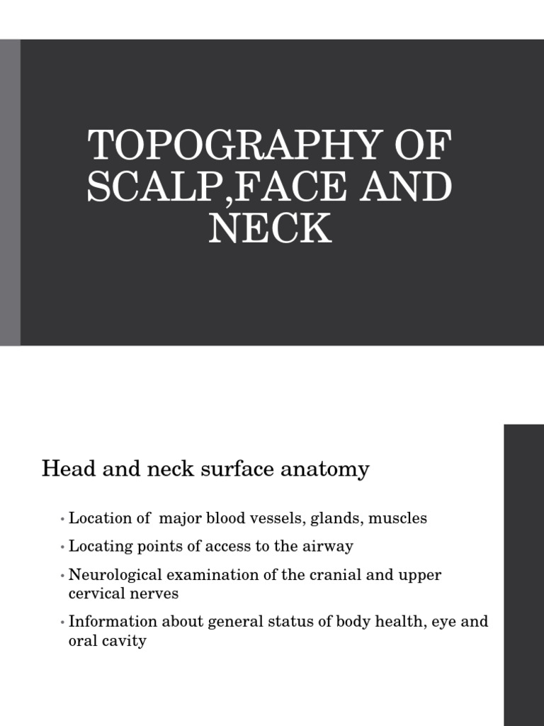 Topography of Scalp,Face and Neck | PDF | Neck | Primate Anatomy