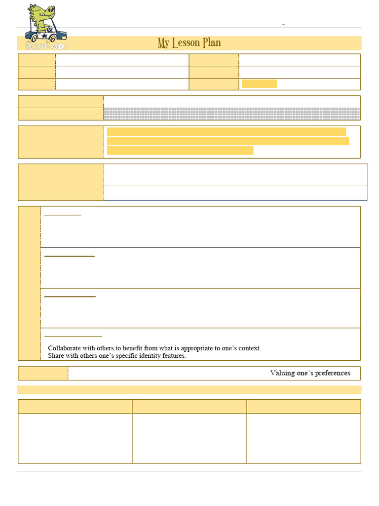 0-My Lesson Plans - Habits Preferences-1 | PDF | Lesson Plan | Learning