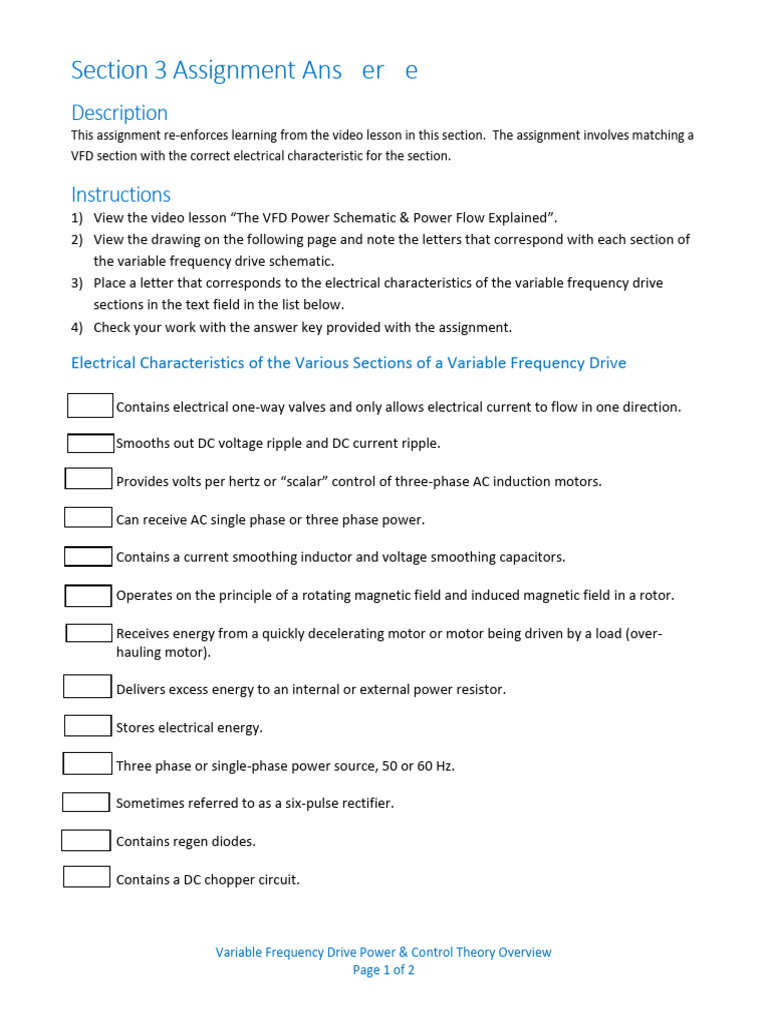 Section 3 Assignment ANSWER KEY | PDF