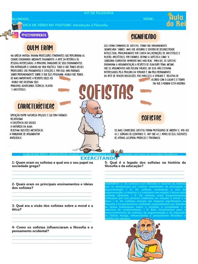 Aula 03,04 - Atividade Sobre Sofistas | PDF | Retórica