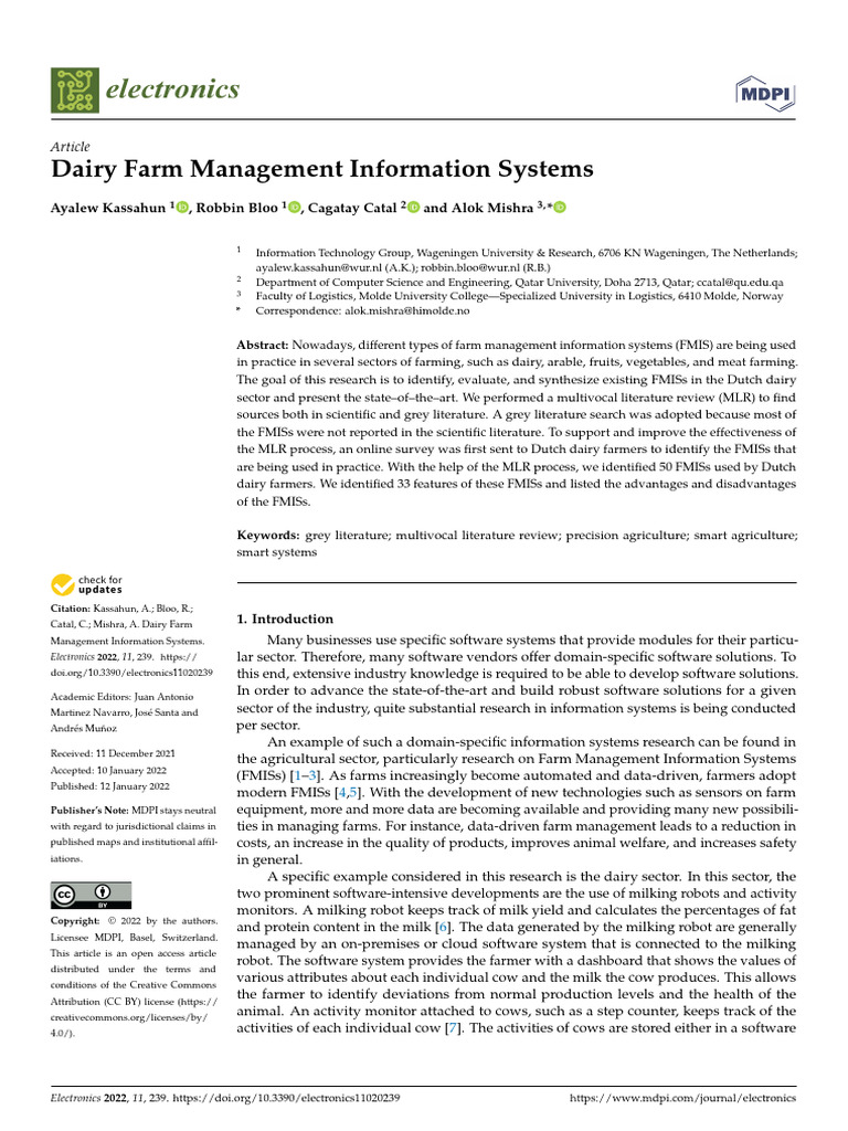 Dairy Farm Management Information Systems | PDF | Dairy