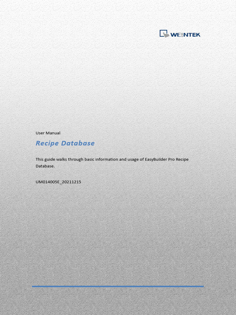 Recipe Database UserManual Eng | PDF | Databases | Computer File