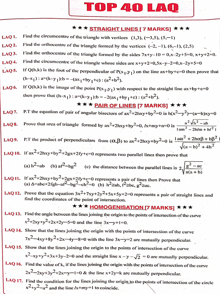 Maths 1B Imp Questions All Chapters | PDF