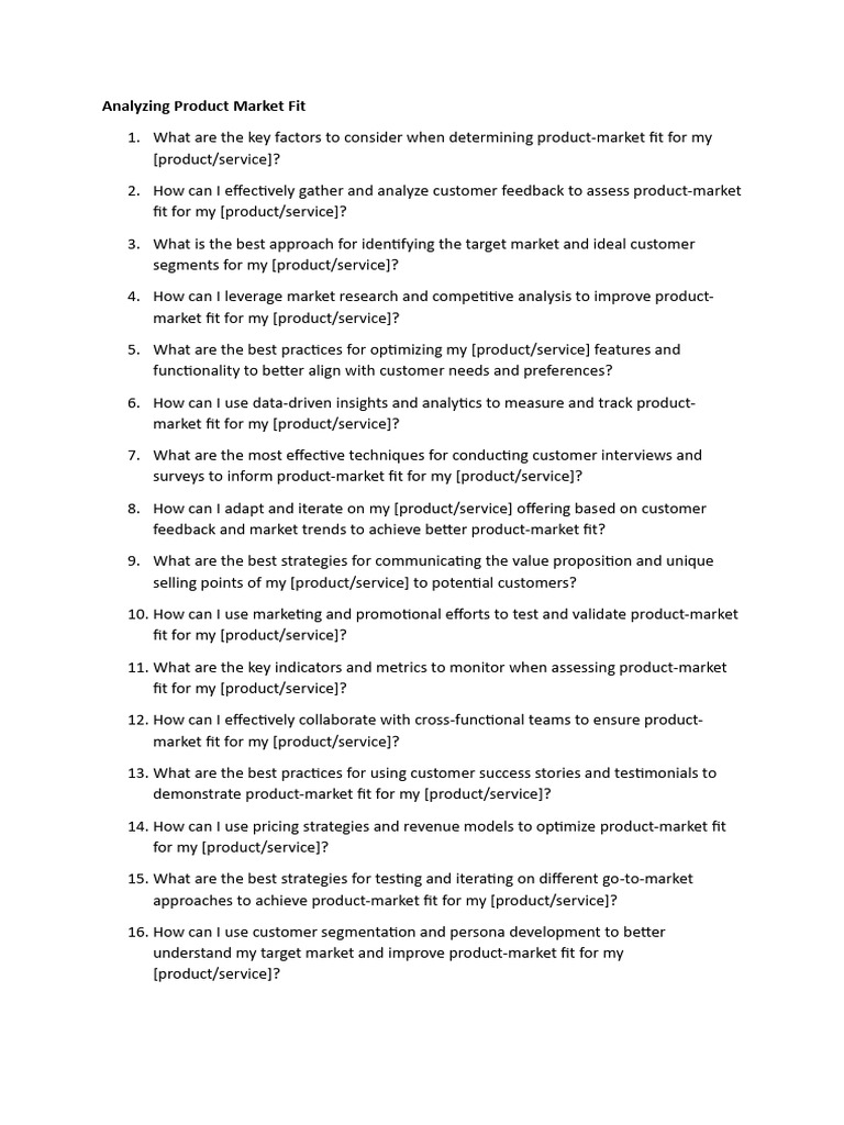 50 Analyzing Product Market Fit | PDF
