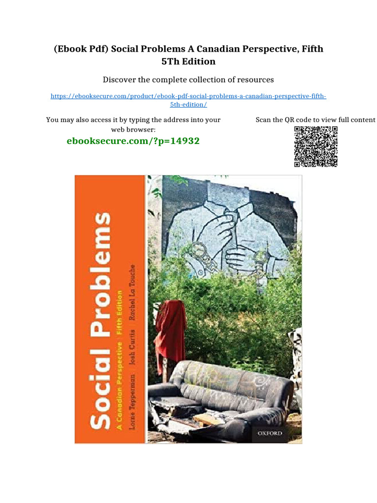 (eBook PDF) Social Problems A Canadian Perspective, Fifth 5th Edition ...