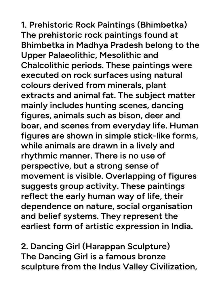 Class 11 Fine Arts Notes (Final){Girik} | PDF