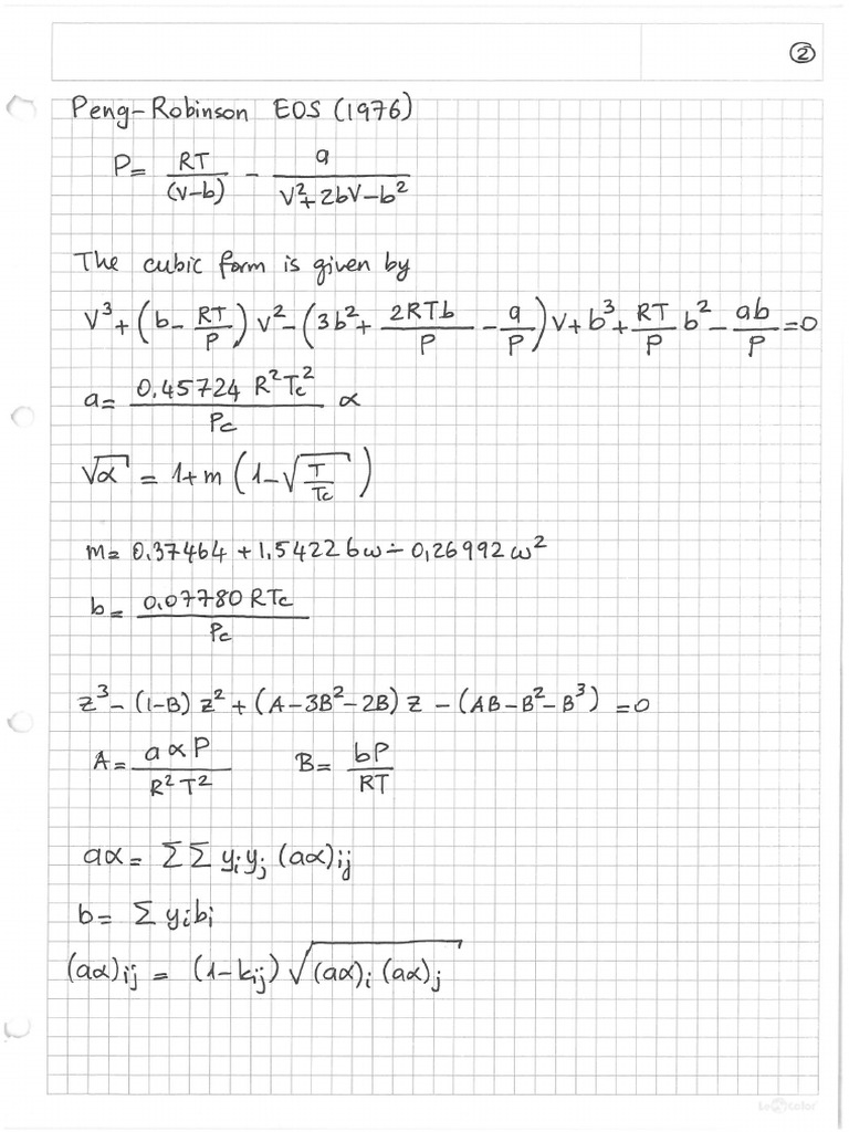 Printed - Peng Robinson EOS | PDF