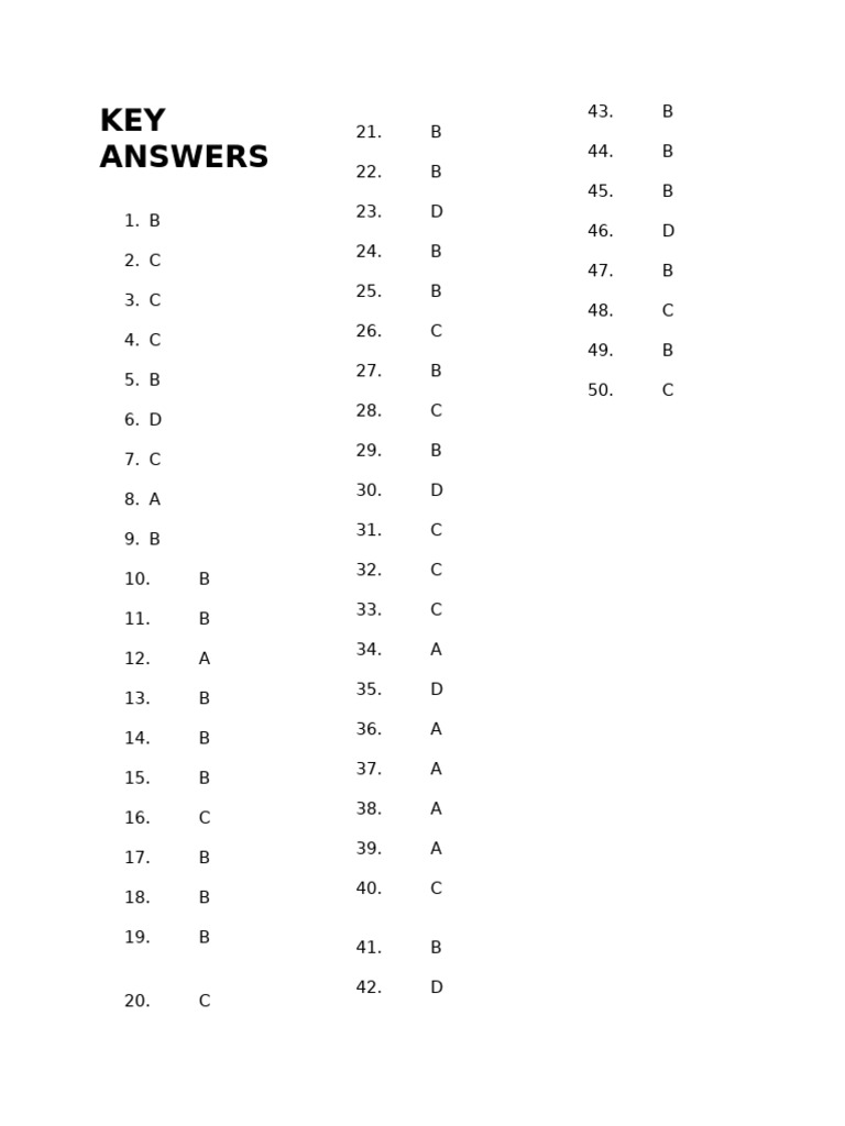 Answer Key | PDF