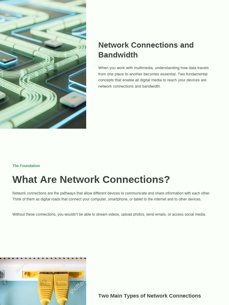 2] Network Connections and Bandwidth | PDF | Computer Network | Wireless
