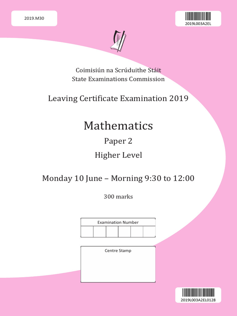 2019 Maths Higher Level P2 | PDF | Trigonometric Functions | Circle
