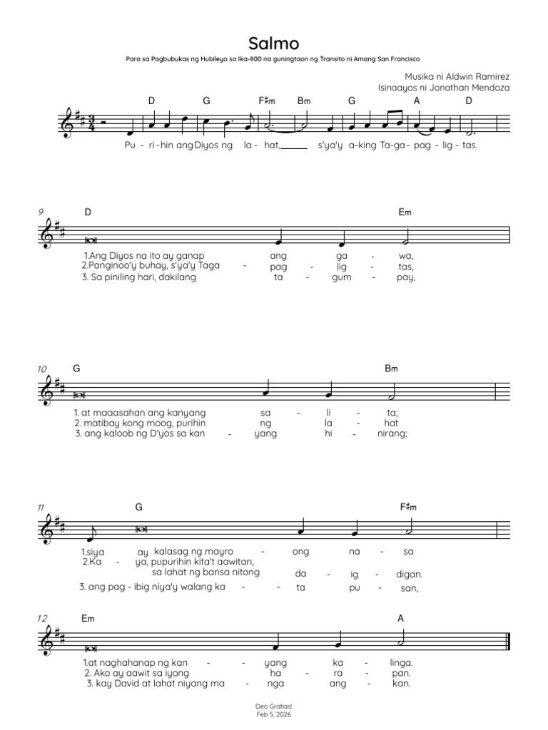 Salmo Fiesta Feb 8 2026 Full Score | PDF
