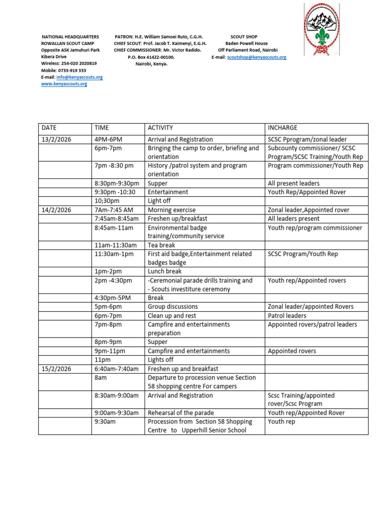 2026 Founderee Camp and Founders Day Program | PDF | Scouting | Youth ...