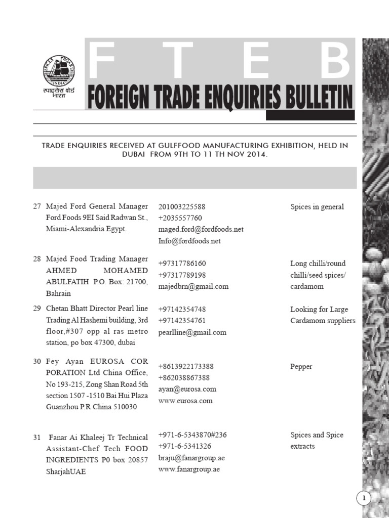 FTEB Vol 27 Bulletin 22 | PDF | Spice | Herbs And Spices