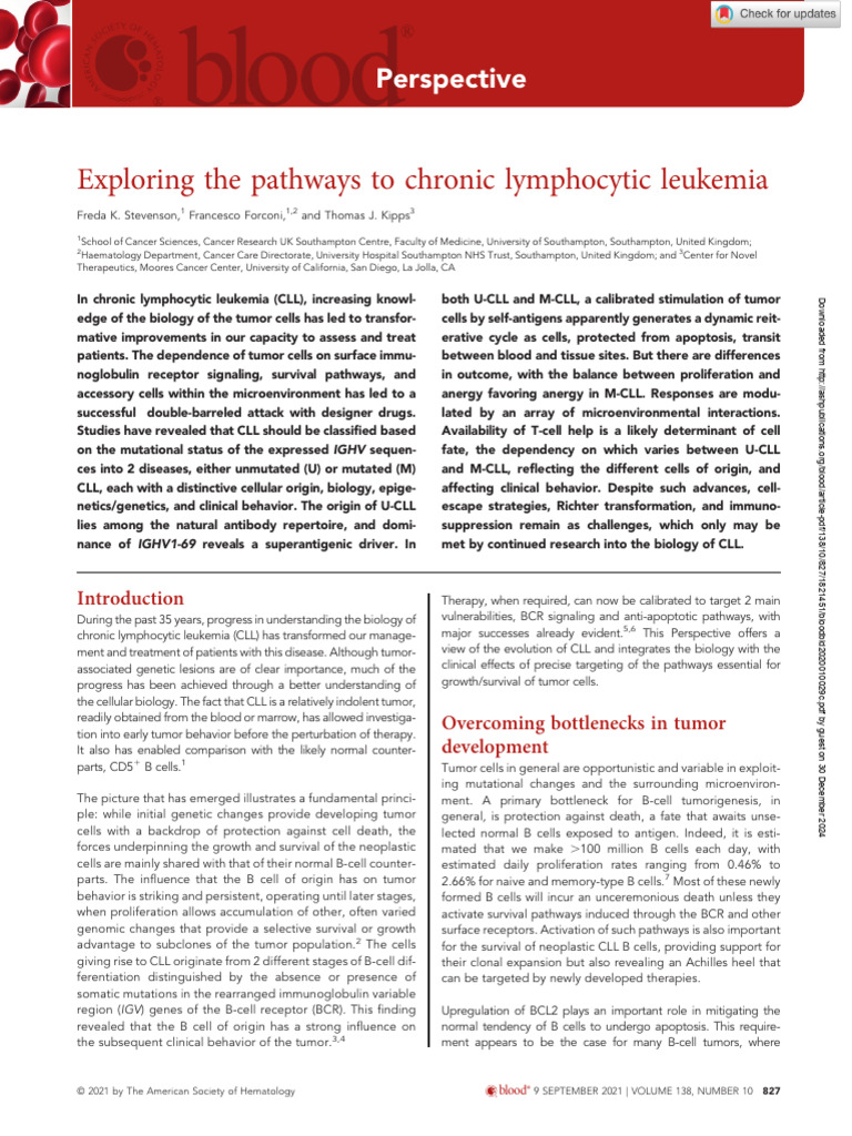 CLL Pathways | PDF | B Cell | T Cell