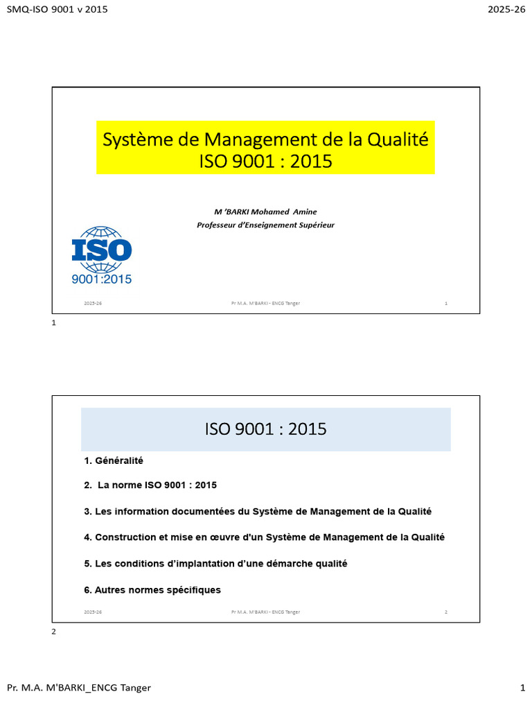 Chap 2 SMQ - ISO 9001 | PDF