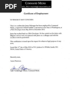 Certificate of Employment (Command Media)