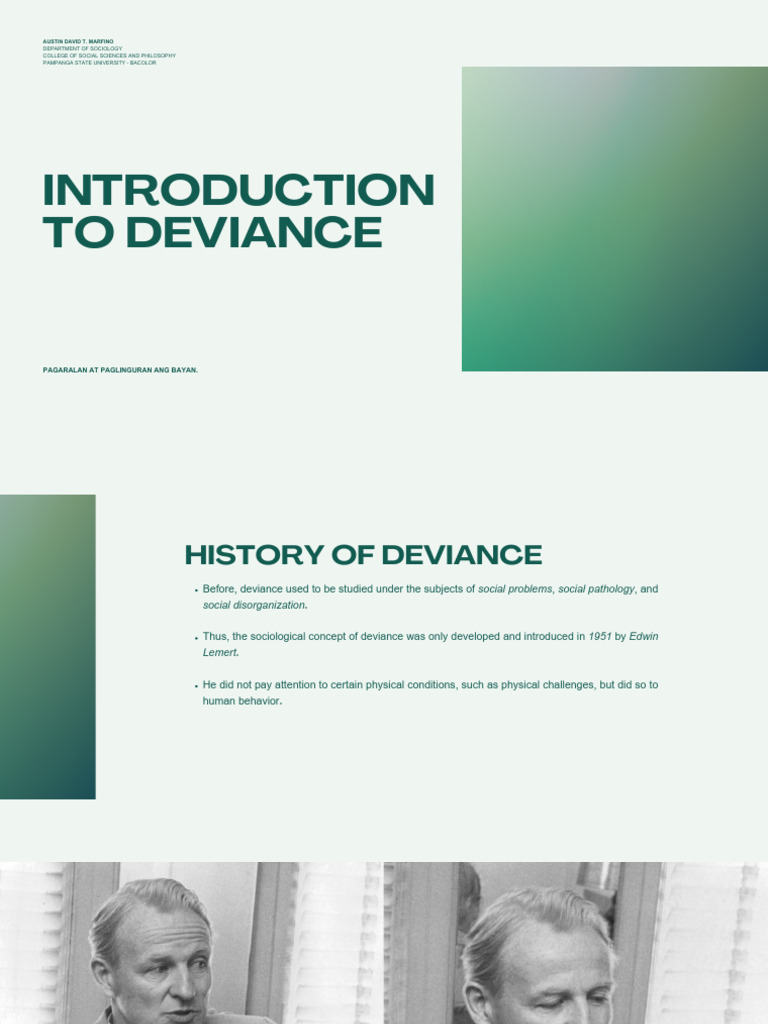 Socelec 3 - Lesson 1 (Introduction To Deviance) | PDF | Deviance ...