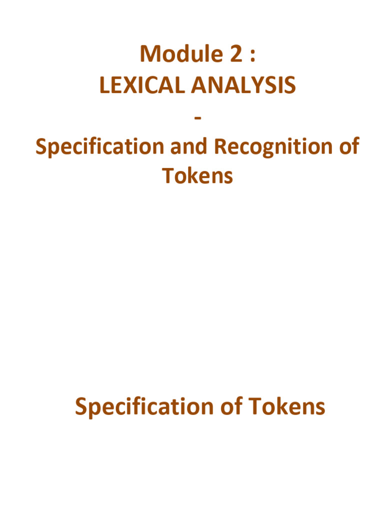 3 Module 2 Lexical Analysis 2 | PDF | Regular Expression | Computer ...