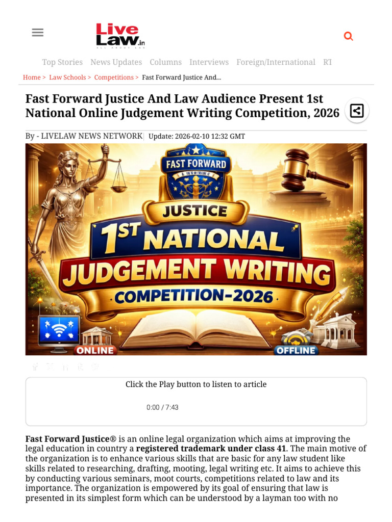 Fast Forward Justice and Law Audience Present 1st National Online ...