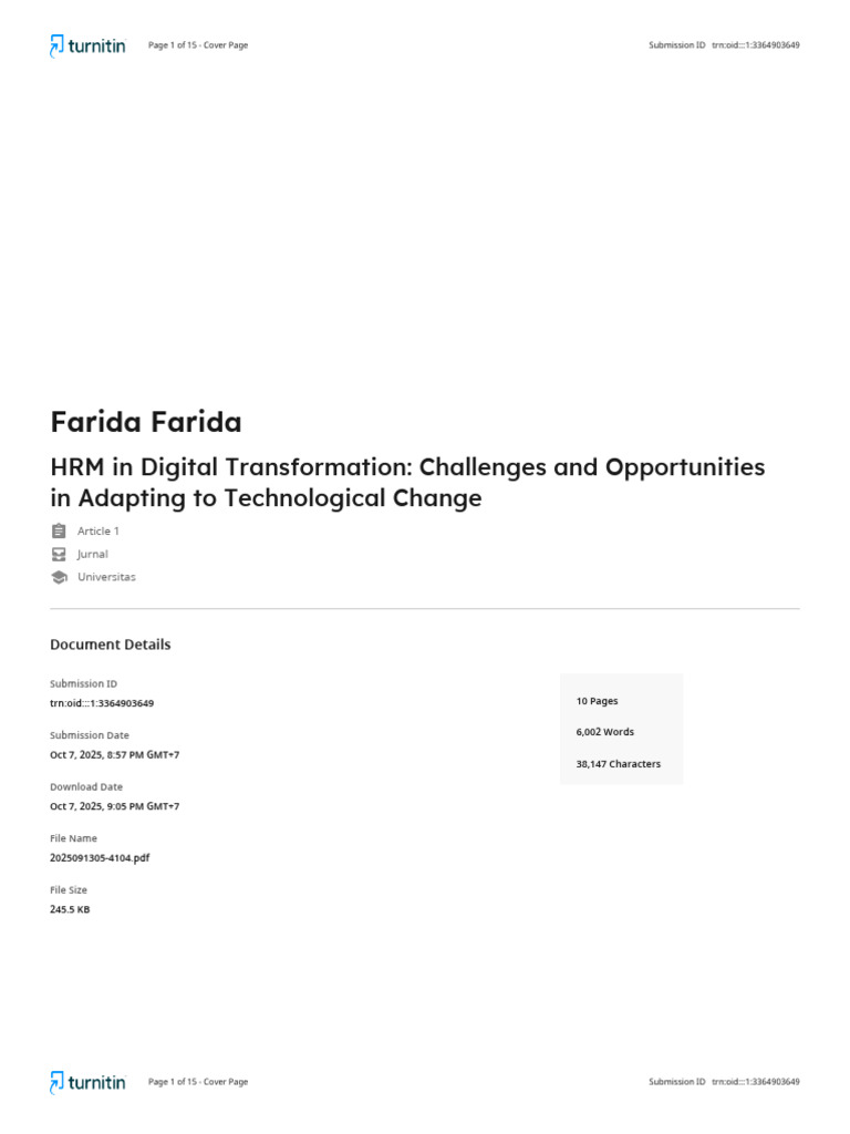 HRM in Digital Transformation - Challenges and Opportunities in ...