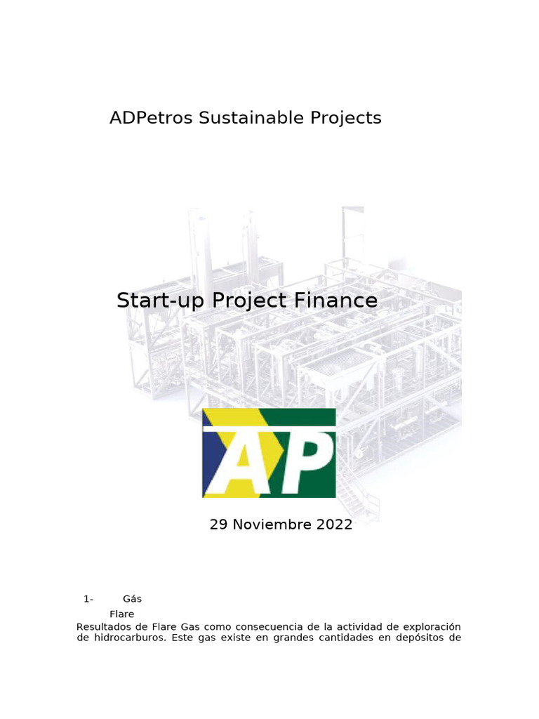 Ad Petros Star Up Project Finance | PDF | Petróleo | Gas natural