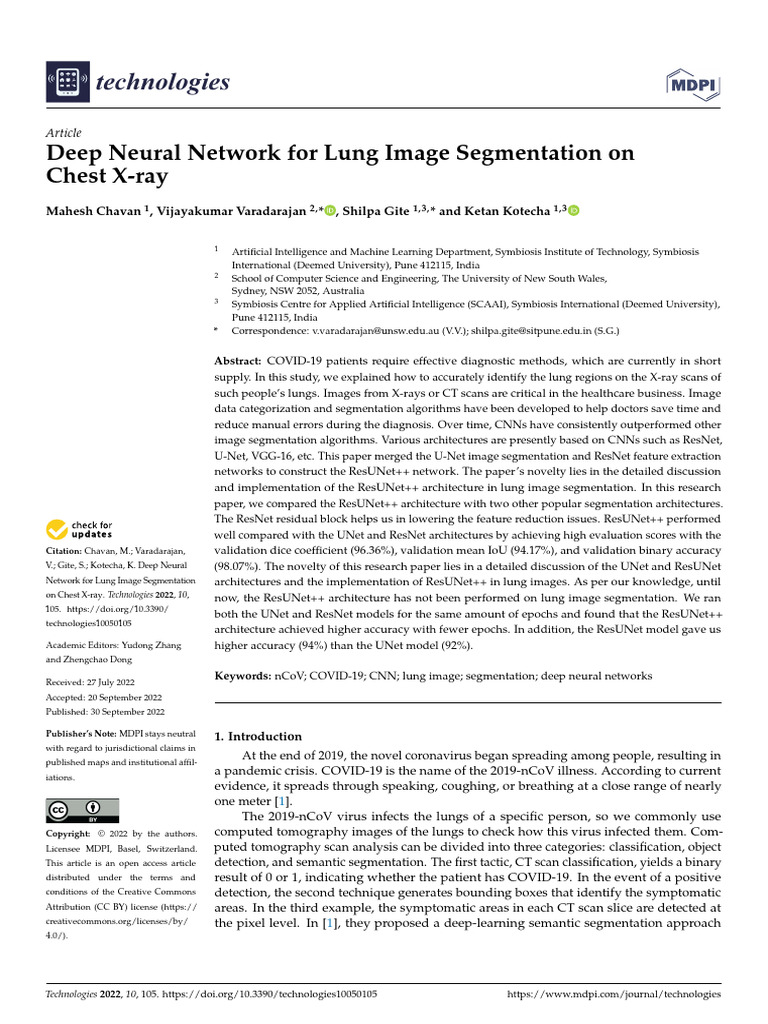 Technologies 10 00105 | PDF | Image Segmentation | Deep Learning