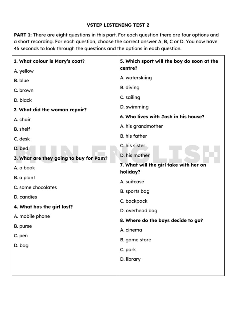 Vstep Listening Test 2 - Script | PDF | Aurora | Sleep