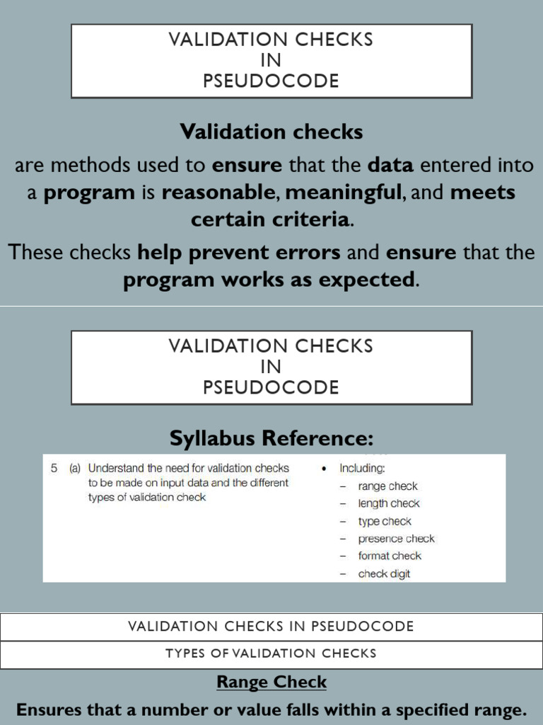Validation Checks Final New | PDF | Computing | Computer Science