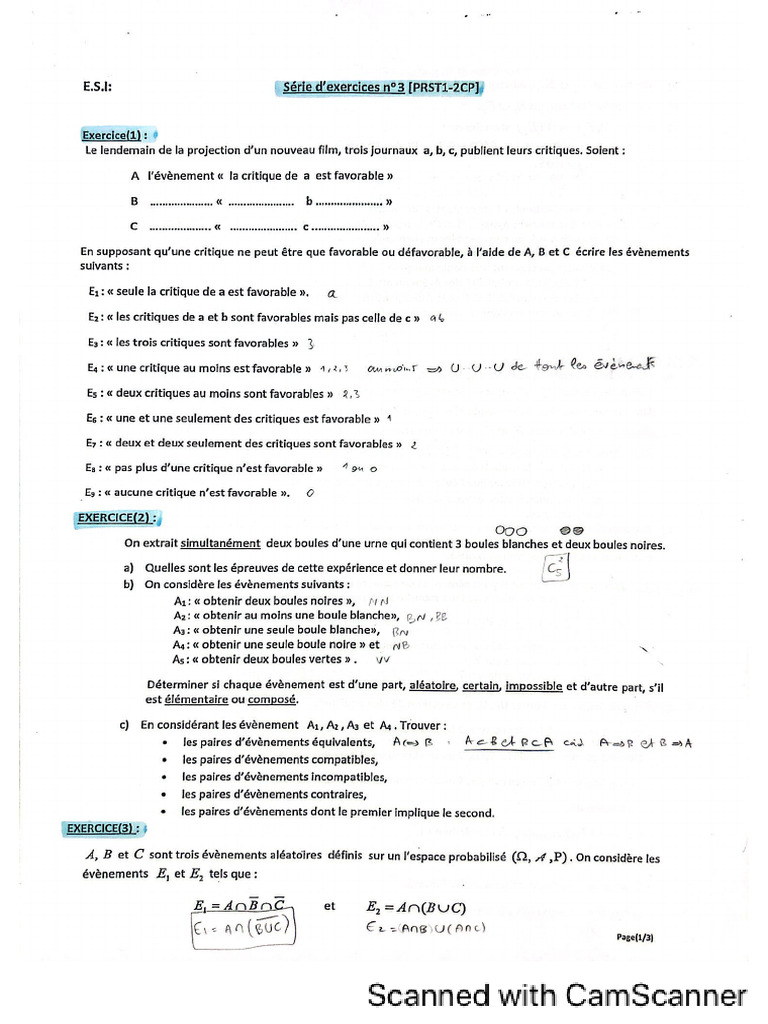 TD3 Espaces Probabilités | PDF