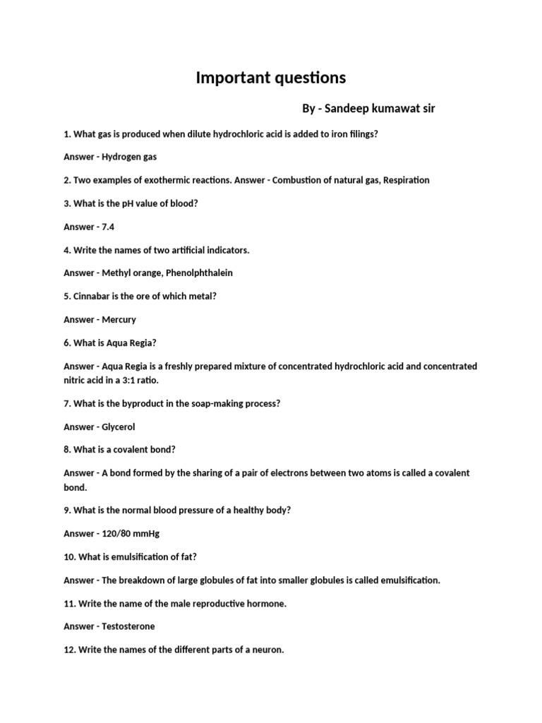 Class 10th Important Questions 0 | PDF