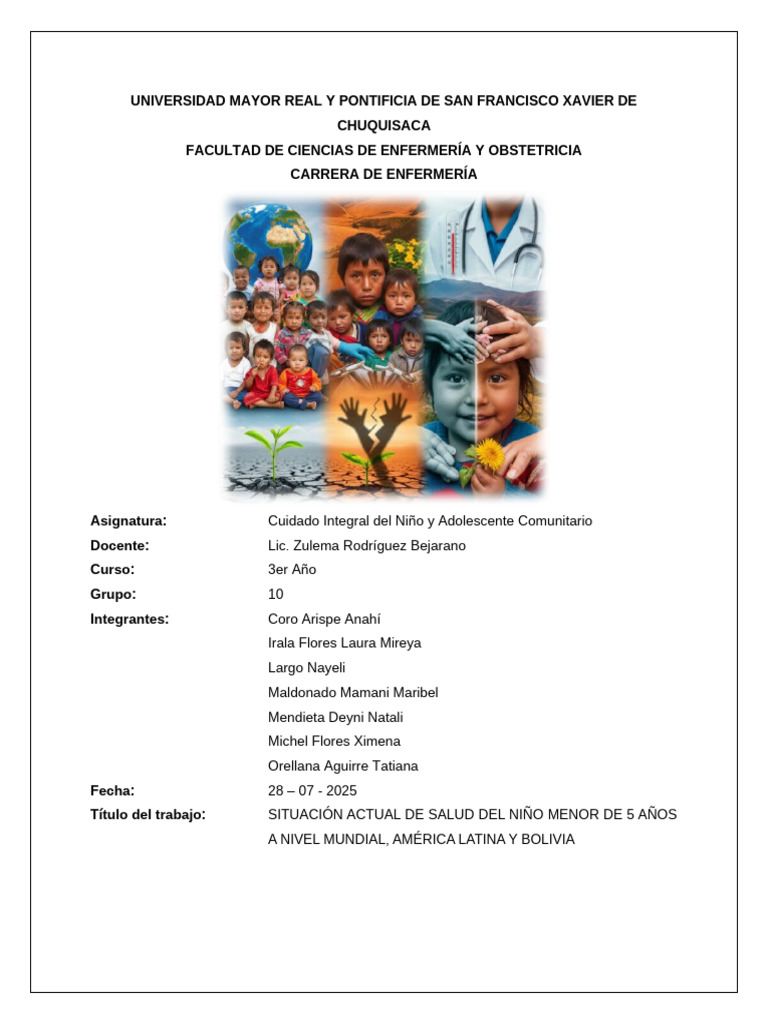 Trabajo Situacion Del Niño Menor de 5 Años. GRUPO 10 3RO B | PDF ...
