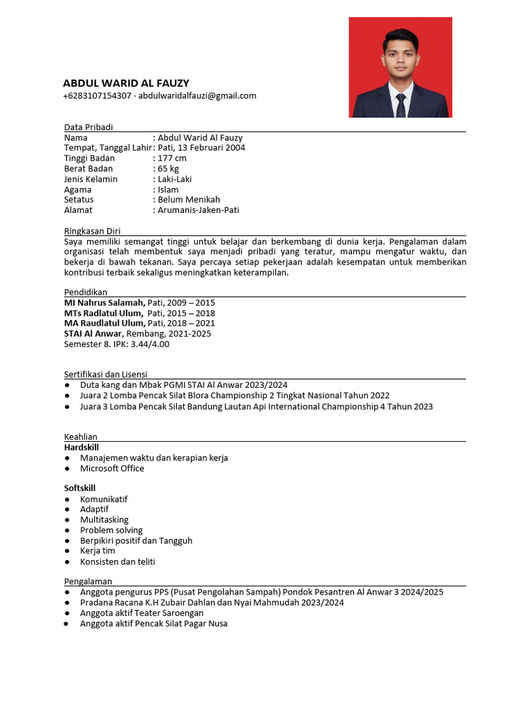 CV Abdul Warid | PDF