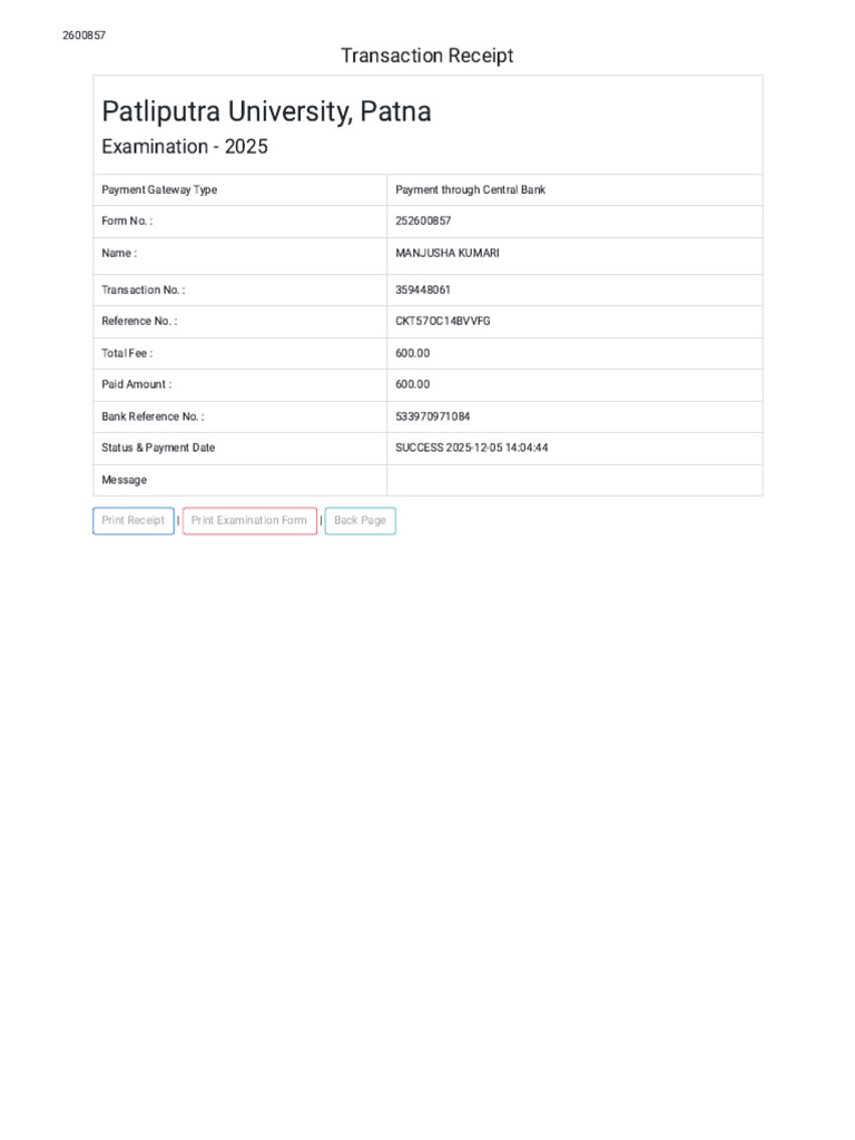 Fee Receipt | PDF