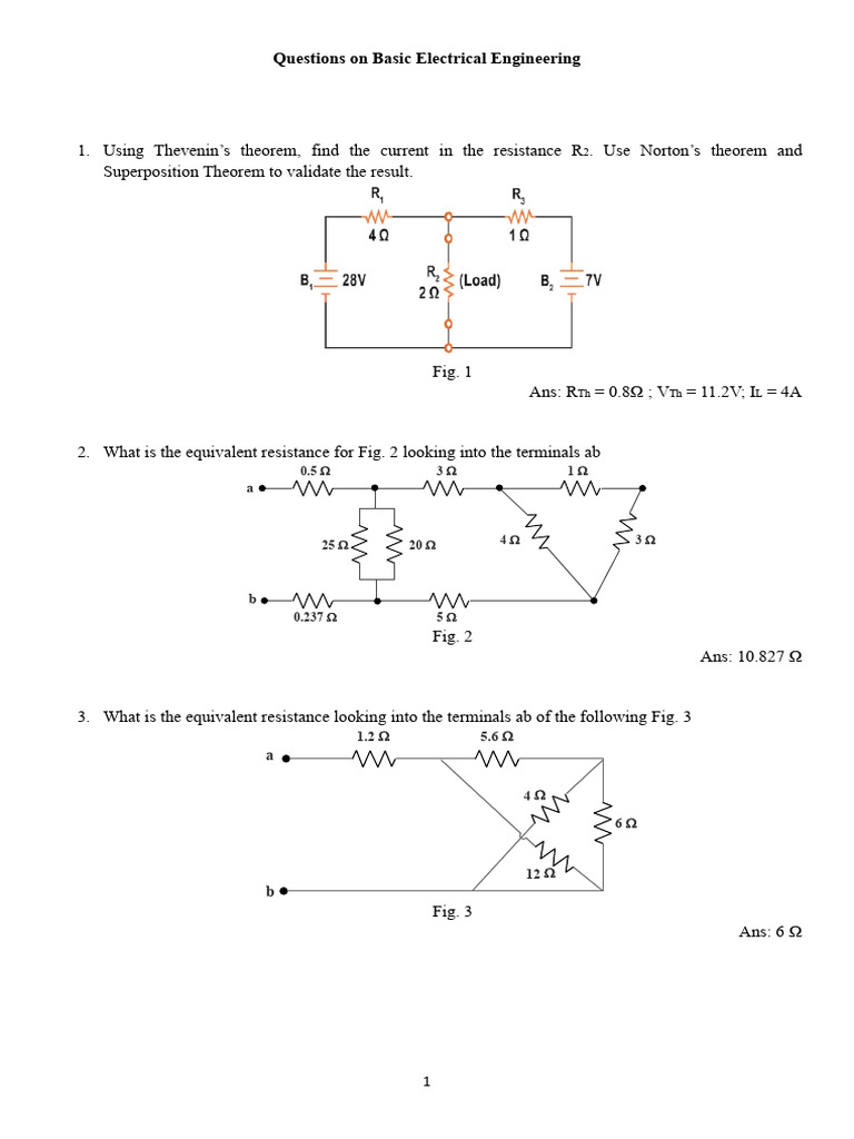 Questions on Basic EE_Circuit and Magnetics | PDF | Inductor ...