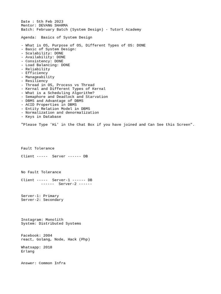 Notes 5th Feb 2023 | PDF | Thread (Computing) | Process (Computing)