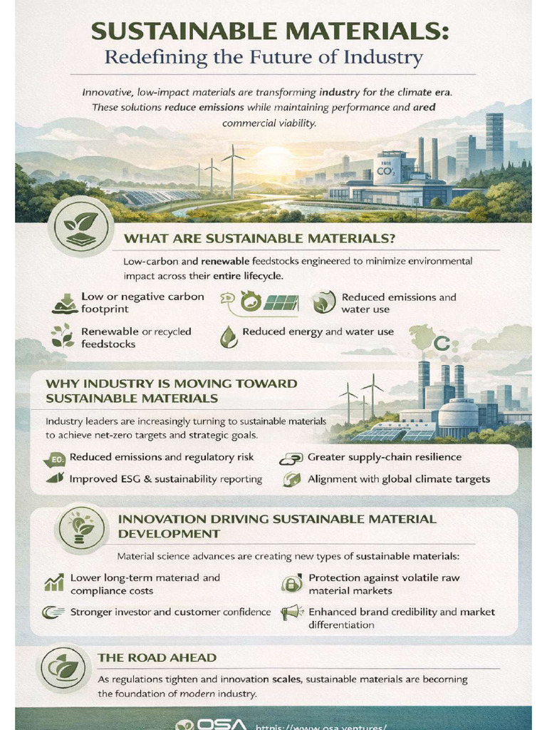 Sustainable Materials Redefining the Future of Industry | PDF