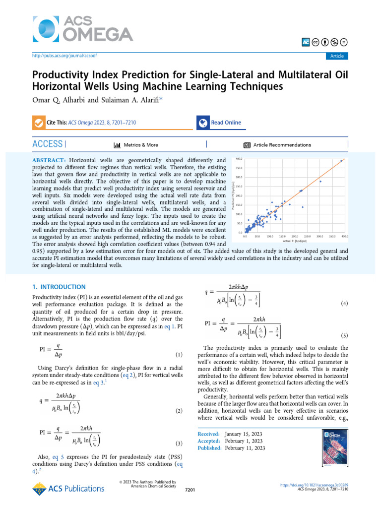 Productivity Index Prediction For Single Lateral and Multilateral Oil ...