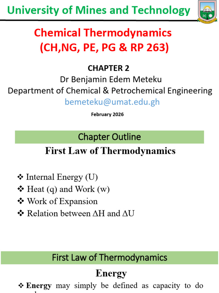 Chemical Thermo - CHAPTER 2 | PDF | Heat | Thermodynamics